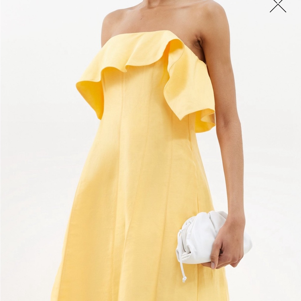AJE Strapless Linen Gown